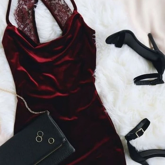 Party Girl Plum Velvet Dress