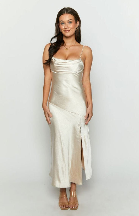 Alaia Champagne Formal Midi Dress